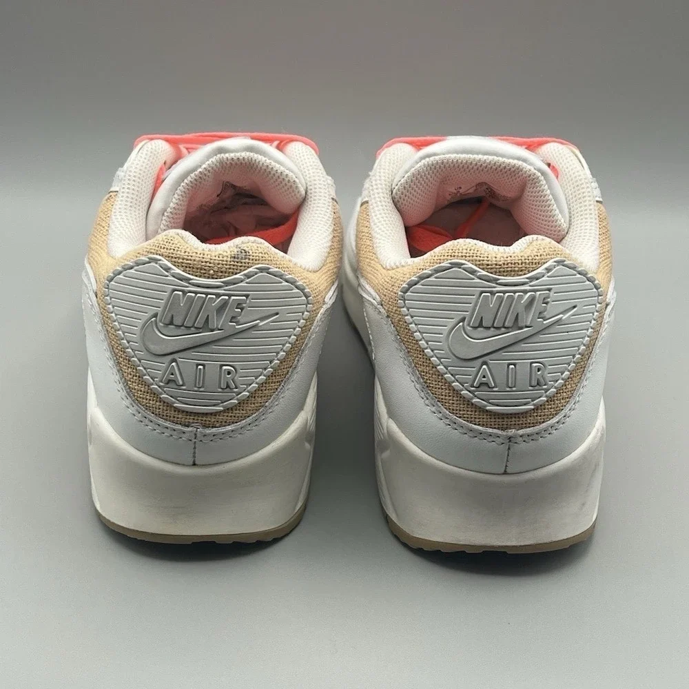 2020 Nike Air Max 90 White and Brown Burlap Retro‎ Shoes - Men's Size 9 USED